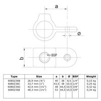 Doos Oogdeel scharnierstuk - zwart-C / 33,7 mm (100 stuks)
